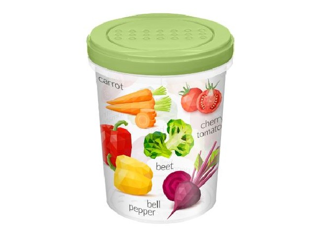 Банка с завинчивающейся крышкой 1,0л с декором (салатовый)